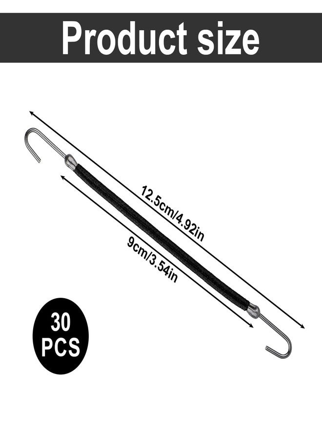 Josojoou 30PCS Bungee Hair Ties, Elastic Ponytail Hooks, Bungee Hair Ties with Hooks, Elastic Band Hairs Clip, Rubber Bands Holder for Long Curly Hairs, Women's Hairstyle (Black) - Image 2